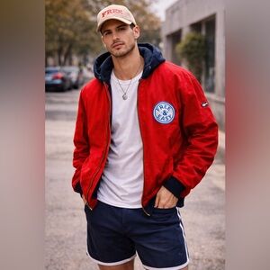 Free & Easy Men's Red Varsity Jacket